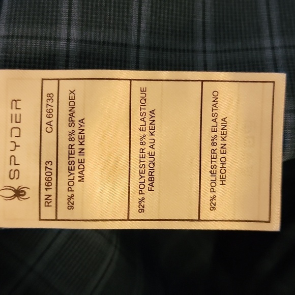 Spyder size medium blue plaid short sleeve shirt NWT - Picture 5 of 6